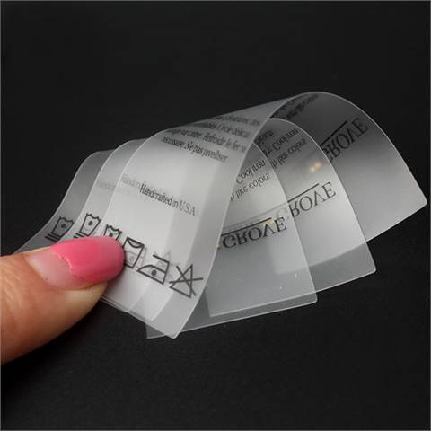 Custom Transparent Soft TPU Printed Care Label Manufacturer